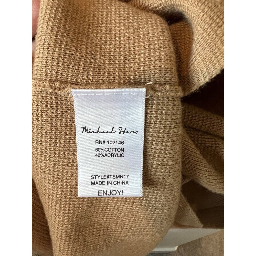 Michael Stars Milano Button Up V-Neck Dolman Cardigan Sweater Tan Size S - Picture 4 of 7
